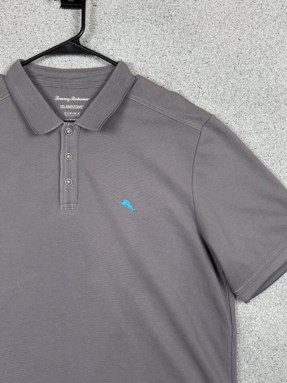 Tommy Bahama IslandZone Men's Golf Polo Shirt XLT Big & Tall Supima Marlin Gray